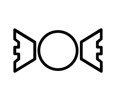 Beyaz arkaplanda vektör olarak gösterilen şeker simgesi