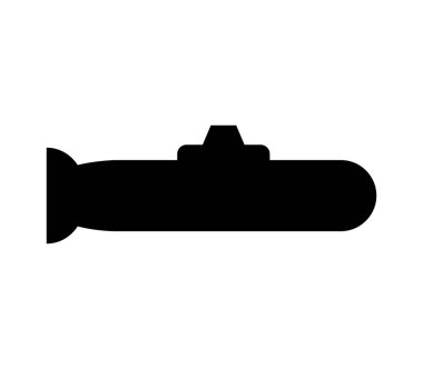 Beyaz arkaplanda vektör olarak gösterilen denizaltı simgesi