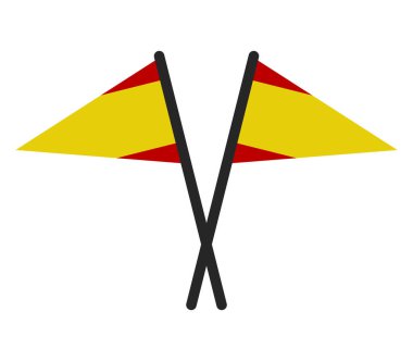 Beyaz arkaplanda İspanya bayrakları