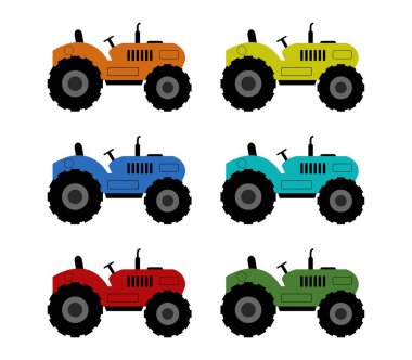 Beyaz arkaplanda traktör çizimi