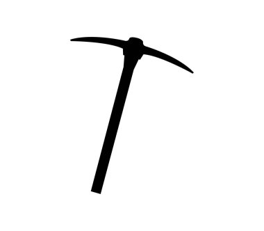 Beyaz arkaplanda vektör olarak gösterilen kazma simgesi