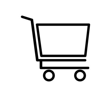 Beyaz arkaplanda vektör ile resimlenmiş alışveriş arabası simgesi