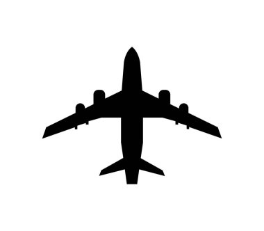 beyaz arkaplanda vektör ile resimlenmiş düzlem simgesi