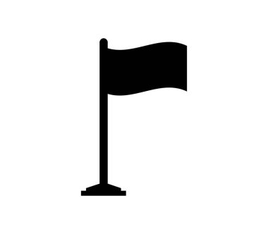 Beyaz arkaplanda bayrak düz simgesi, vektör illüstrasyonu 