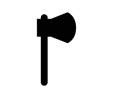 beyaz arkaplanda vektör olarak gösterilen ax simgesi