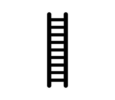 Merdiven simgesi beyaz arkaplanda vektör ile gösterilmiştir