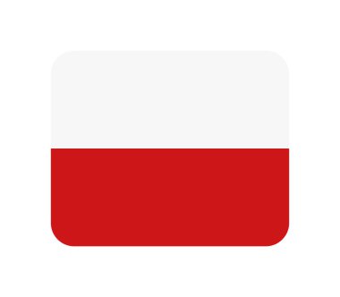 Beyaz arkaplanda Polonya bayrağı