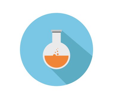 Beyaz arkaplanda laboratuvar şişesi simgesi