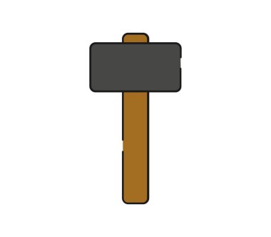 Beyaz arka plan üzerinde çekiç simgesi