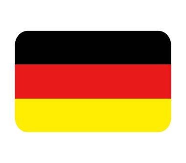 Beyaz arkaplanda Almanya bayrağı