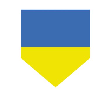 Beyaz arkaplanda Ukrayna bayrağı