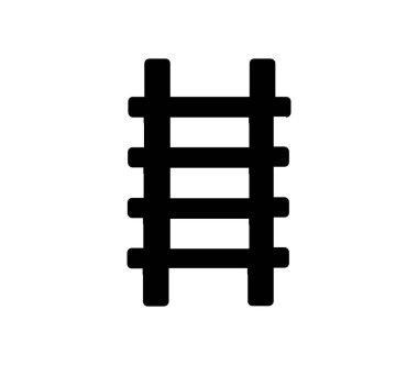 Merdiven simgesi beyaz arkaplanda vektör ile gösterilmiştir