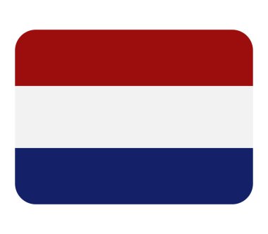 Beyaz arkaplanda Hollanda bayrağı