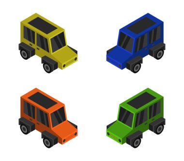 Beyaz arkaplan vektör illüstrasyonunda araba