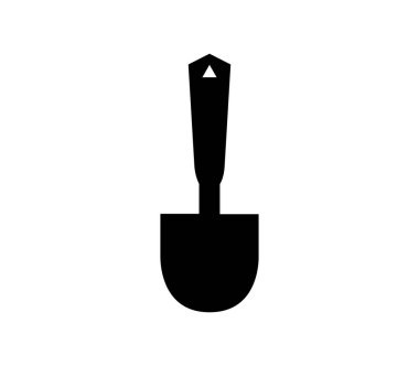 Beyaz arkaplanda vektör ile gösterilen kürek simgesi