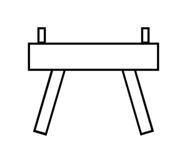 Beyaz arkaplanda kulplu at simgesi