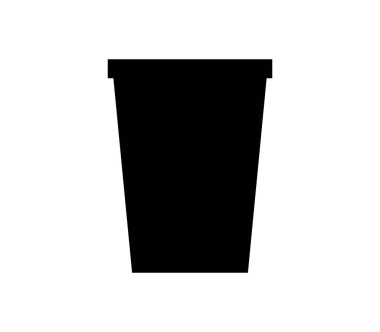 Beyaz arkaplanda çiçek kabı düz simgesi, vektör illüstrasyonu 