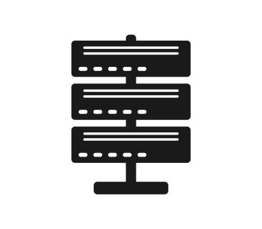 Beyaz arkaplanda sunucu veritabanı simgesi