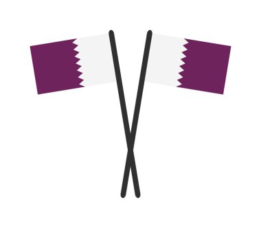 Beyaz arkaplanda Katar bayrakları