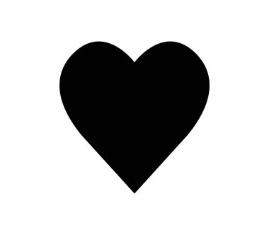 kalp simgesi beyaz arkaplanda vektör ile gösterilmiştir