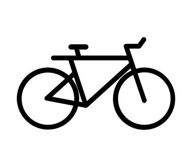 Beyaz arkaplanda vektör ile resimlenmiş bisiklet simgesi