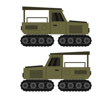 Beyaz arka planda askeri tank