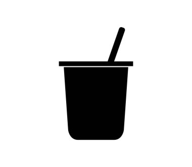 beyaz zemin üzerine yoğurt simgesi