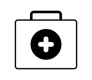 Beyaz arkaplanda tıbbi çanta simgesi