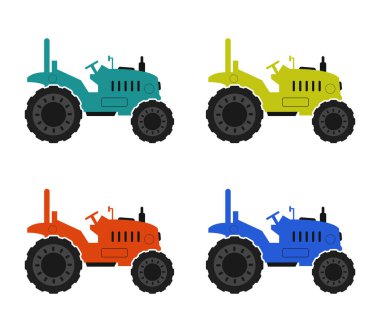 Beyaz arkaplanda traktör çizimi