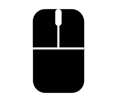 Beyaz arkaplanda bilgisayar faresi düz simgesi, vektör illüstrasyonu 