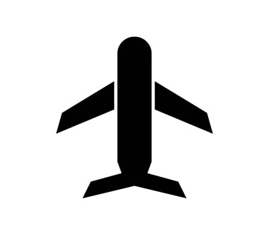 beyaz arkaplanda vektör ile resimlenmiş düzlem simgesi