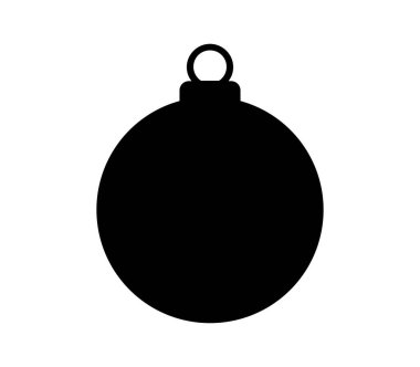 Beyaz arkaplanda vektör olarak gösterilen noel topu simgesi