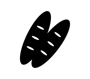 Beyaz arkaplanda ekmek simgesi, vektör illüstrasyonu