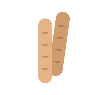 Beyaz arkaplandaki wurstels simgesi