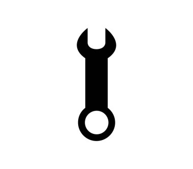 İngiliz anahtarı simgesi beyaz arkaplanda vektör ile gösterilmiştir