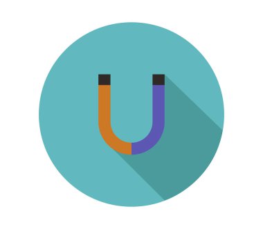 Beyaz arkaplanda mıknatıs simgesi