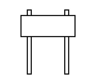 Beyaz arkaplanda işaret panosu simgesi
