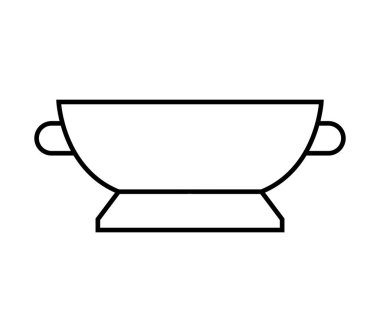 Beyaz arkaplanda makarna simgesi için kase