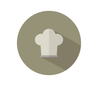 Beyaz arkaplanda şef şapka simgesi