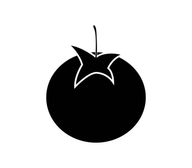 Beyaz arka plan üzerinde domates simgesi