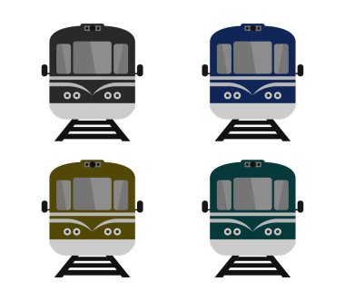 Beyaz arkaplandaki tren simgesi