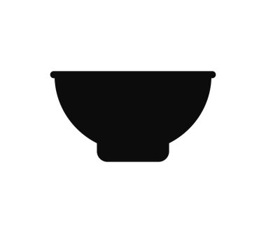 Beyaz arkaplanda kase simgesi