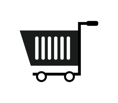 Beyaz arkaplanda alışveriş sepeti simgesi