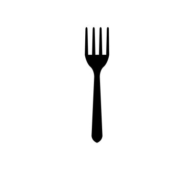 beyaz arkaplanda vektör ile gösterilen çatal simgesi