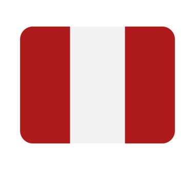 Beyaz arkaplanda Peru bayrağı