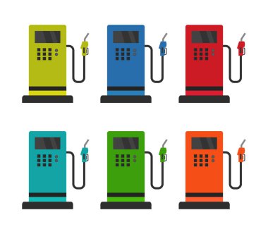 Beyaz arkaplanda benzin istasyonu simgesi