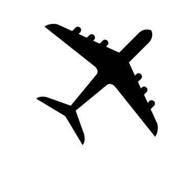 Beyaz arkaplandaki düzlem düz simgesi, vektör illüstrasyonu  