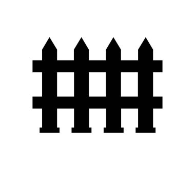 Beyaz arkaplanda vektör ile gösterilmiş çit simgesi