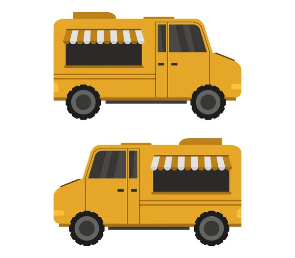 Fast Food Camion Sur Fond Blanc — Image vectorielle