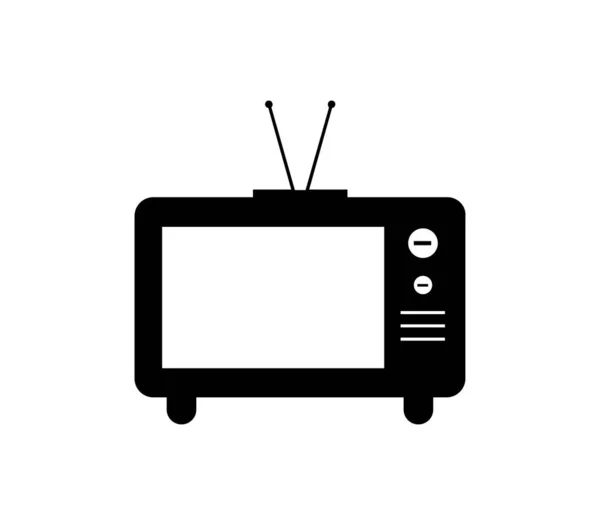 Ρετρό Τηλεόραση Επίπεδη Εικονίδιο Λευκό Φόντο Διανυσματική Απεικόνιση — Διανυσματικό Αρχείο